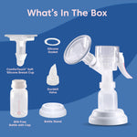 Limerick Love Manual Breast Pump, Easy-to-Use & Portable, Includes ComforTouch Silicone Breast Cup, BPA-Free Bottle with Cap, Silicone Gasket & Stand, Locking Handle for Convenient Storage