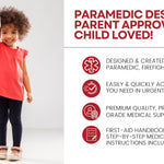 Portable First Aid Kit for Kids with CPR Shield - Ideal for Home, Car, School, Camping, and as a Travel First aid kit. Latex-Free Bandages – Children First Aid Guide by The Life Safety Pro