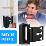 Steinwhale 2Pack Home Security Door Reinforcement Lock, Childproof Safety Door Lock Latch Inside Stopper, Add High Security to Prevent Home Unauthorized Entry, Aluminum Construction Finish Black