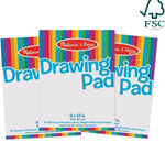 Melissa & Doug Drawing Paper Pad (9 x 12 inches) - 50 Sheets, 3-Pack - FSC Certified