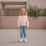 1-5T Toddler Baby Girl Flower Sweater Cardigans Fall Clothes Winter Warm Long Sleeve Button Up Floral Knitted Coats