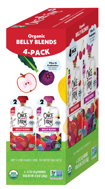 Once Upon a Farm Organic Belly Blends 4pk, 12.8oz