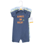 Hudson Baby Unisex Baby Cotton Rompers, Vacay, 9-12 Months