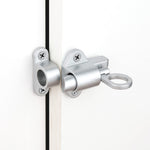 INIRET 8 Packs Self-Closing Latches，Silver Gray Spring Door Lock，Resilient Bolt Latch Aluminum Alloy Safety Automatic Spring Barrel Slide Door Lock with Screws,Used for Gate,Window and Cabinet etc