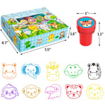 WorldBazaar Safari Animal Stamps for Kids 20 Pcs Wild Animals Stamps for Crafting Prize Box Toys for Classroom Reward End of School Year Graduation Birthday Party Favors