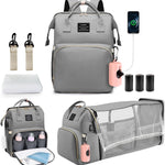 juman Diaper Bag Backpack, Large Diaper Bag with Changing Station, Baby Bag with USB Charging Port, 3 Rolls of Waste Bags with Dispenser, Waterproof Diaper Bags for Boys & Girls, Baby Shower Gifts