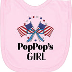 inktastic PopPop Girl Patriotic Granddaughter Newborn Bib