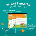 Channie's Easy Peasy Alphabet Tracing Book for Kids Ages 3-5, Pre K & Kindergarten Writing Workbook for Handwriting & Tracing, Effective Alphabet Practice With Color-Coded Blocks