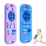 Hooku 2 Pack Silicone Teething Toys for Babies 0-6 Months, Teethers for Babies 6-12 Months, Remote Teether for Baby, Sensory Toys for Babies, Baby Chew Toys