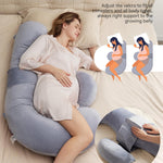 Momcozy Pregnancy Pillow, Original F Shaped Maternity Pillow for Pregnant Women with Adjustable Wedge Pillow, Full Body Support Pregnancy Pillows for Side Sleeping with Velvet Cover, Grey