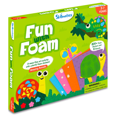 Skillmatics Foam Sticker Art Activity - Animals, Mess-Free Fun for Kids, 800+ 3D Foam Stickers, DIY Felt Craft Kits, Gifts for Boys & Girls Ages 3, 4, 5, 6, 7