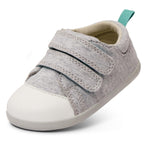 Ten Little First Walker Baby Shoes & Toddler Shoes - Lightweight, Breathable Cotton Baby Walking Shoes - Non-Slip, Wide-Feet Walking Shoes for Babies - Heather Gray, Size 4.5