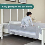 grelex Toddler Bed Rails, 51 Inch Foldable Bed Rail for Toddlers, Baby Bed Rail Guard for Twin, Full, Queen Size Bed, Box, Platform Bed, with Reinforced Safety System