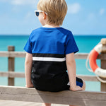 Kucnuzki 2T Boys Clothes Toddler Little Boy Clothes Short Sleeve T-Shirt Tops Blue Shorts Set 2PC Toddler Boys Summer Outfits 2-3T Childrens Boys Clothes