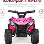 Best Choice Products 6V Kids Ride On Toy, 4-Wheeler Quad ATV Play Car w/ 1.8MPH Max Speed, Treaded Tires, Rubber Handles, Push-Button Accelerator - Hot Pink