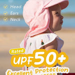 FURTALK Baby Sun Hat UPF 50+ UV Ray Sun Protection Cotton Toddler Hats for Boys Girls Rose Pink
