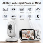 No WiFi Baby Monitor with Camera and Audio,Lag-Free Connection,Plug & Play,IPS Screen,HD Camera,Night Vision, 2-Way Talk,8 Lullabies,1000ft Range,Portable Baby Monitor,2025 Parents' Trusted Choice