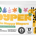 DYPER Toddler Training Pants 5T-6T for Boys & Girls Hypoallergenic,Unscented, Plant-Based & Perfect for Sensitive Skin, Leakproof Potty Training Pants for Day & Overnight Protection (17 Count)