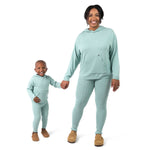 Modern Moments by Gerber Toddler Girls' Mommy and Me Hooded Waffle Sweater Knit Top and Legging Set, Medium Sky, 2T