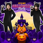 GIFTINBOX Cat Costume For Girls, Cat Noir Costume, Zip-Up Hooded Onesie Black Cat Costume for Kids Dress Up, Role Play Halloween Costumes for Kids Girls 5 6 7 8 9 10 11