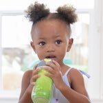 Chicco Flip-Top Straw Cup 9oz | Insulated Toddler Sippy Cup with Soft Silicone Straw | No-Spill Valve | Easy-Clean | BPA-Free | 2pk | For Ages 12+ Months | Green Play/Teal