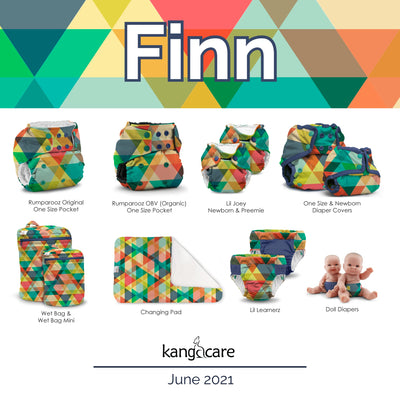 Kanga Care Lil Joey Newborn All in One AIO Cloth Diaper (2pk) Finn 4-12lbs