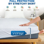 Premium 100% Waterproof King Mattress Protector Breathable Cooling 3D Air Fabric Cover Smooth Soft Hypoallergenic Noiseless Bed Cover Machine Washable Vinyl Free, 8-21'' Deep Pocket