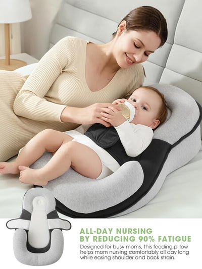 Kaatnii Tummy Time Pillow Baby Lounger Pillow Reduce Spit-Up Anti Overflow Design for Baby Comfort and Feeding Support