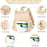 Diaper Bag Backpack, Large Capacity with Insulated Pockets Travel Water-Resistant Baby Bag for Mom Dad with Magnetic Buckle, Khaki