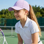 BAOPLAYKIDS Girls Criss Cross Ponytail Hat Mesh Baseball Cap Kids Quick Dry Hats Outdoor Summer Sports Hat Ponycap Age 7-12 Purple