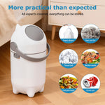 Tall Diaper Pail with Odor Control, 15L Capacity Baby Diaper Bin with Airtight Lid and Handle, Large Capacity, Hands-Free Trash Can for Nursery, Living Room, Bathroom White