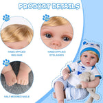 Aori Reborn Baby Boy Doll - 22 Inch Lifelike Realistic Newborn - Handmade Weighted Baby Dolls with Soft Cloth Body Cuddly Reborn Toddler for Kids 3+ | Realistic Boy Doll Gift Set
