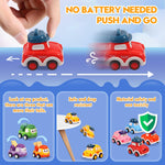 12 Pcs Pull Back Cars Set Toys for 1 2 3 Year Toddlers, Baby Car Toys for 6-12-18 Months, Construction Vehicle Racing Car Set, Baby Toys for 1 2 Year Old Boy, 1st Birthday Gift for 1 2 3 Year Old Boys
