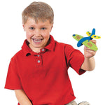 Fun Express Foam Airplanes for Kids 12 Pack - DIY Glider Plane Craft Kit with 229 Stickers | Airplane Party Favors for Birthday Activities | Flying Toy Airplanes Ages 3+