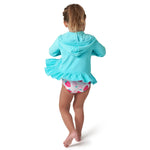 Gerber Baby Girls Toddler Zipper Hoodie Terry Swimsuit Swimwear Cover Up, Aqua, 0-3 Months US
