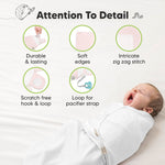 3-Pack Organic Baby Swaddle Sleep Sacks - Swaddles for Newborns, Infant 0-3 Months, Baby Girls, Boys, Soft & Snug Newborn Sleep Sack, Nursery Swaddling Blankets, Velcro Closure (Candy)