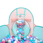3 in 1 Pop Up Kids Play Tent with Tunnel and Ball Pit for Kids, Boys, Girls, Babies and Toddlers, Indoor/Outdoor Playhouse,Orange Pink/Light Green
