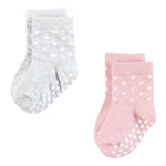 Hudson Baby Infant Girl Cotton Rich Newborn and Terry Socks, Soft Dots, 6-12 Months