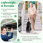 BABY JOY Lightweight Baby Stroller, Compact Travel Stroller for Airplane, Infant Toddler Stroller w/Adjustable Backrest & Canopy, Storage Basket, Self Standing Gravity Fold, Aluminium Frame (Gray)