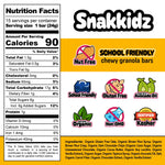 Snakkidz Organic Chocolate Chip Chewy Granola Bar, 15 Count, Nut and Allergen Free, Low Sugar, Made with Avocado Oil