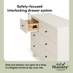 Storkcraft Kyoto 6 Drawer Dresser (Frosted Oat) - GREENGUARD Gold Certified, Nursery & Kids' Bedroom, Safety Interlocking Drawer System, & Easy Assembly with Pre-Installed Tracks