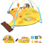 Heypappy Tummy Time Mat, 9-in-1 Banana Baby Play Gym Mat, Oversize Baby Play Activity Mats with Sunshade & 6 Detachable Sensory Toys, Washable Non-Slip Mat for Newborn Infant Baby Essentials Gift