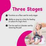 Bumbo 3-in-1 Baby Multi Seat Booster with Feeding Tray, 6-36 Months, Cradle Pink