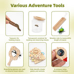 KDSFT Wooden Bug Catcher for Kids, Outdoor Explorer Bug Catching Kit with Butterfly Kit, Bug Habitat & Magnifying Glass, Adventure Set for Backyard & Camping, Outdoor Toys for Toddlers 3+ Years