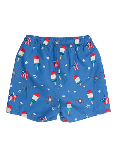 RUGGEDBUTTS Boys UPF50+ Sun Protection Novelty Swim Trunks - Freedom Fireworks, 6-12m