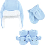 Hudson Baby Girls' Trapper Hat, Mitten and Bootie Set