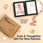 Baby Hand and Footprint Kit, Quick Dry Clay - Newborn Keepsake Feet and Handprint Kit, Nursery Picture Frame, Personalized New Mom Gifts for Baby Showers & Registry, First Mother's Day (Onyx Black)
