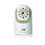 White and gold baby monitor camera with 'Infant Optics' branding on a white background
