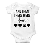 AW Fashions And Then There Were Four Baby Bodysuit Cute Newborn Boy Outfit Funny Baby Romper Girl Clothes (Newborn, White)