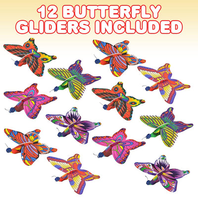 ArtCreativity Foam Butterfly Gliders for Kids, Set of 12, Kids’ Flying Toys in Assorted Designs, Outdoor Toys for Boys and Girls, Princess Party Favors, Goody Bag Fillers, Classroom Teacher Rewards